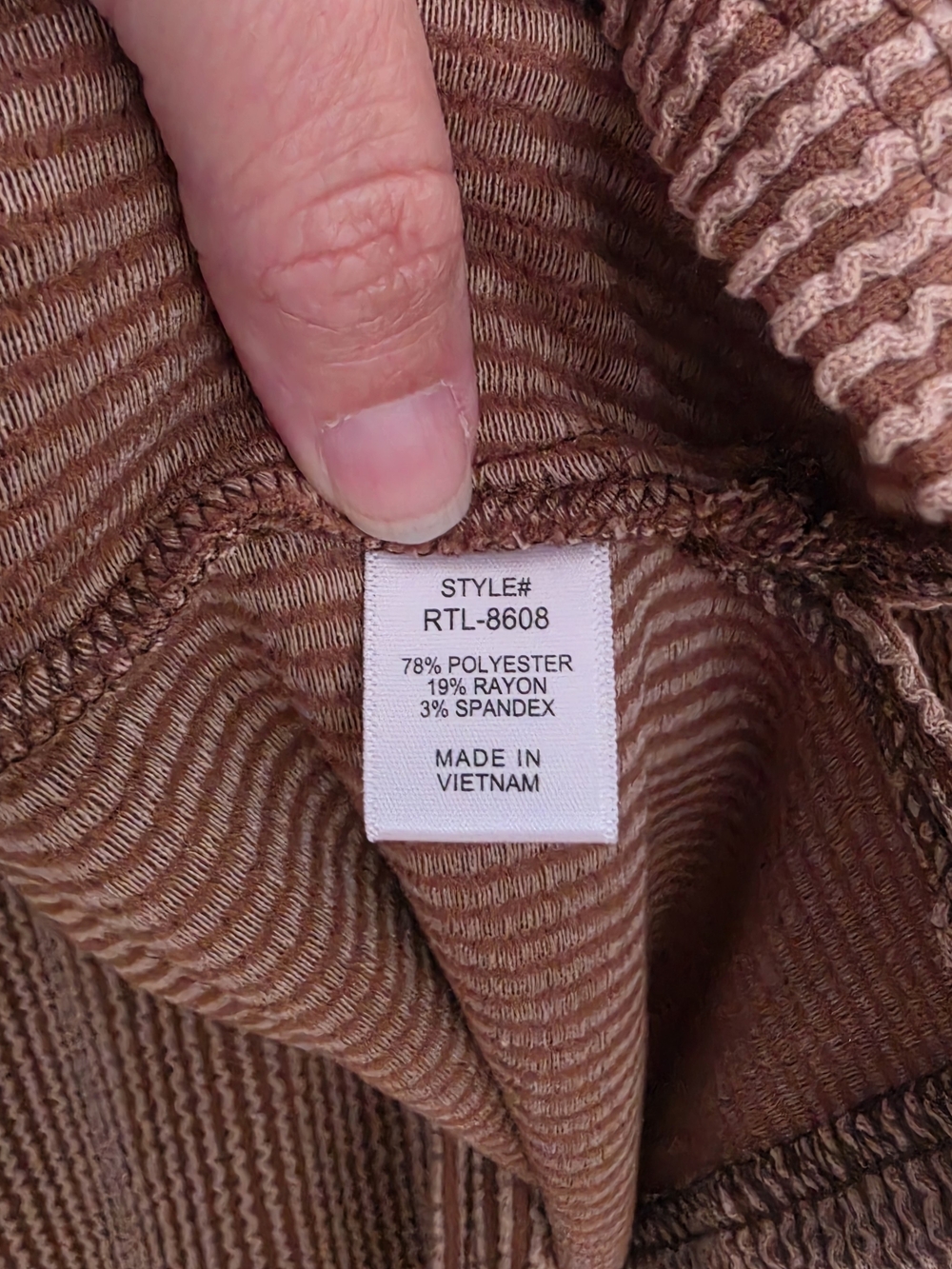 Zenana Outfitter Relaxed Ribbed Knit Set in Brown Size S - Picture 6 of 6